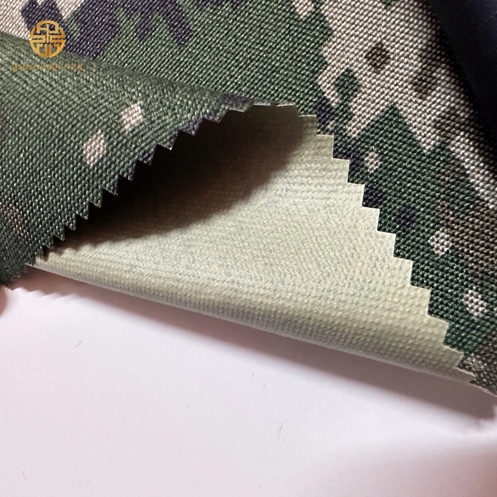 Retardante de chama com revestimento de PVC Camouflage Imprimir 1000d Cordura Tecido de poliéster para a tenda