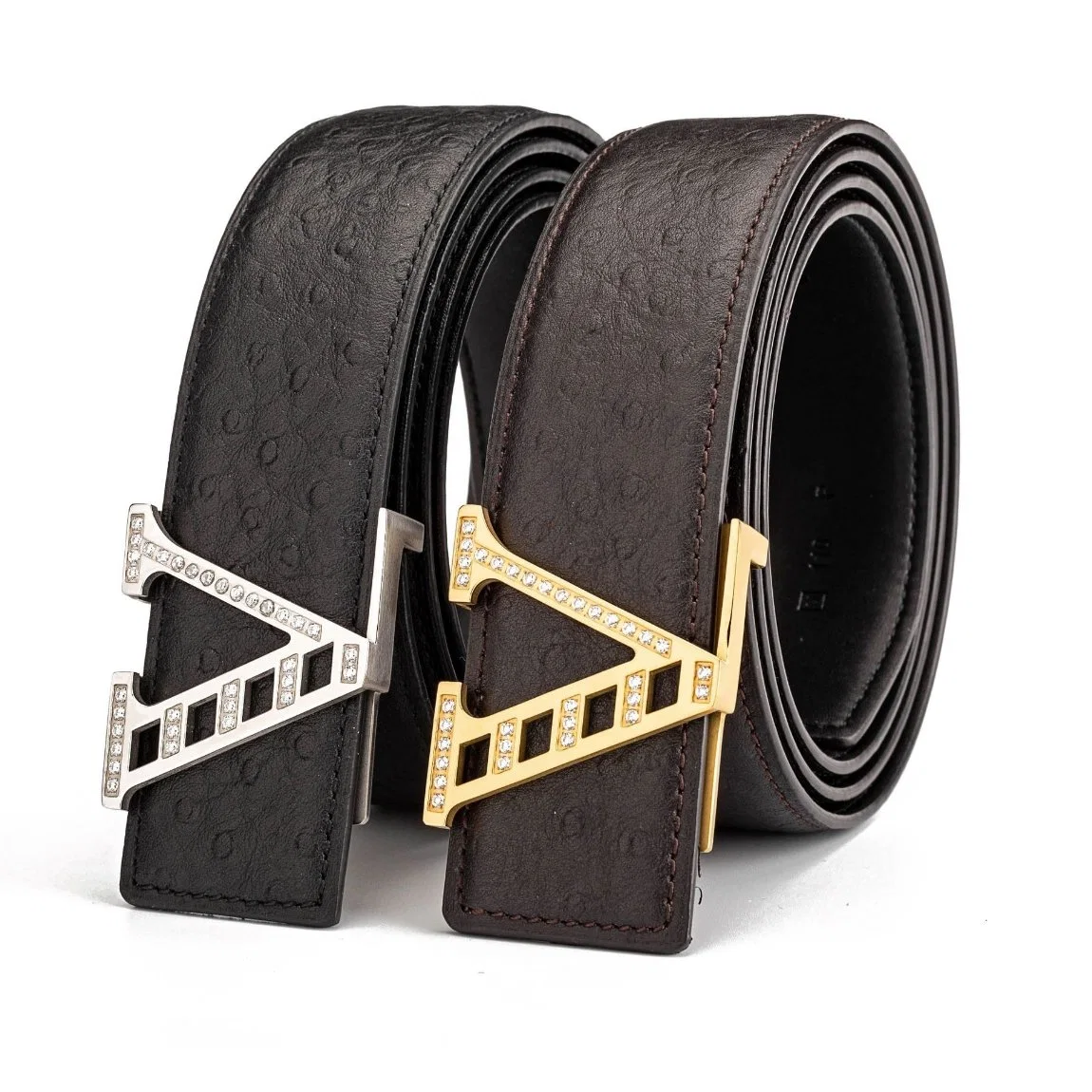 Wholesale Luxury Chinese Men's Fashion Black Cowhide Genuine Leather Belt