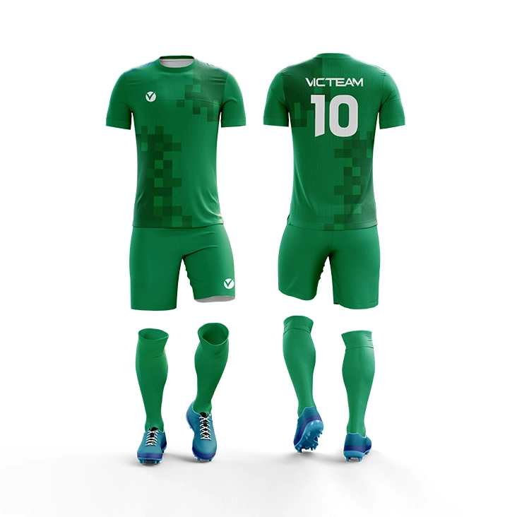 Full Green Football Wear Uniform Sets for Team