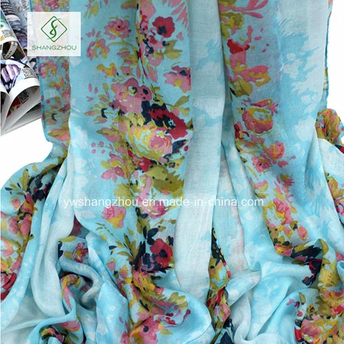 Large Size Printed with Fringed Beach Shawl Fashion Scarf