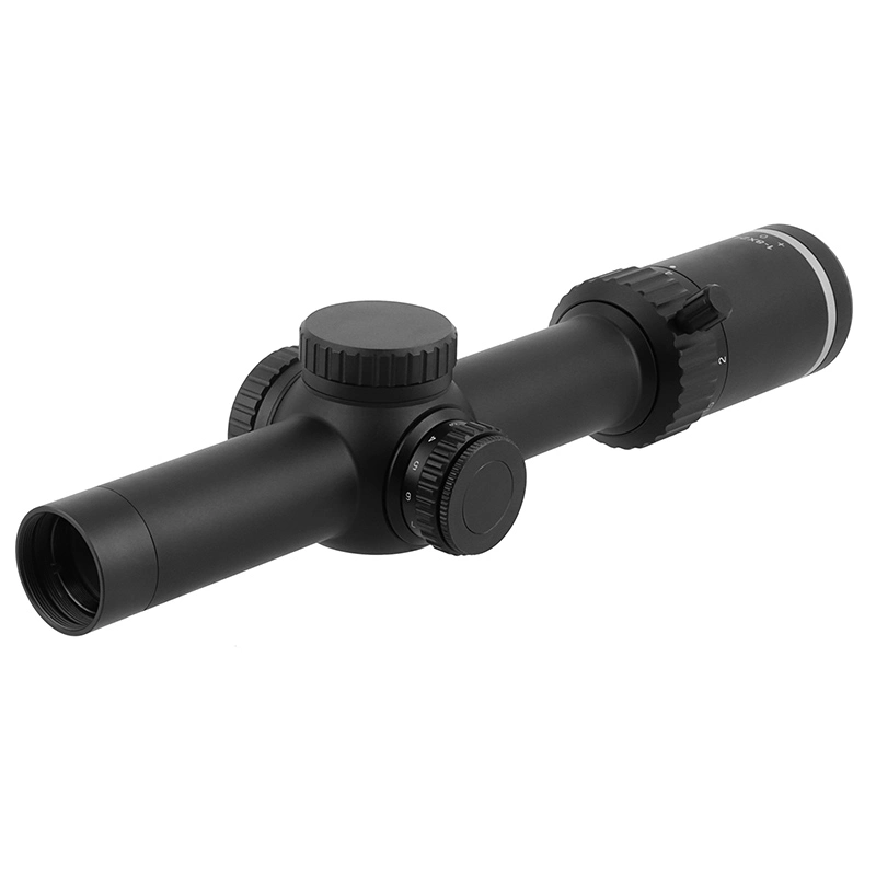 Focuhunter 1-8X24 Lunette de chasse à réinitialisation zéro avec réticule rouge illuminé et levier de lancer rapide.