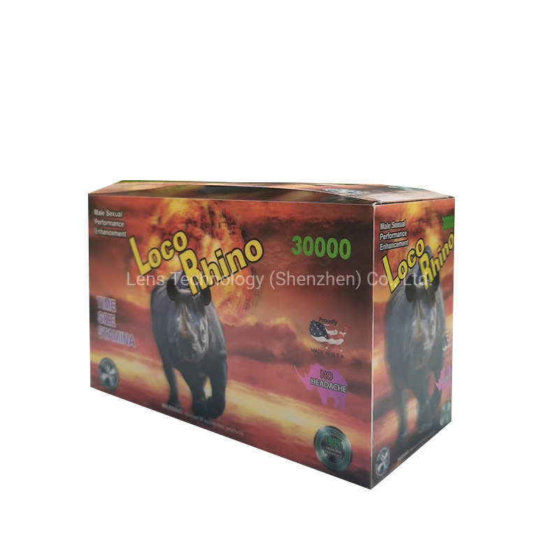 STAMINA loco Rhino Comprimido 3D Lenticular cartão 3D Embalagem Box