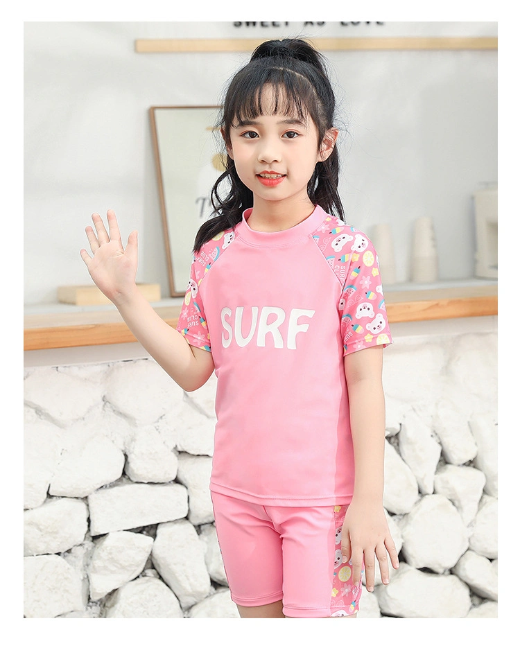 Children's Swimwear Men's Large Children Boys Professional Swimwear Quick Dry Girl Children Separate Sets Wholesale/Supplier