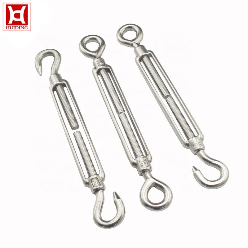 High Quality Custom Anchor Construction Stainless Steel Eye Hook Open Body Turnbuckle Bolt with Hook