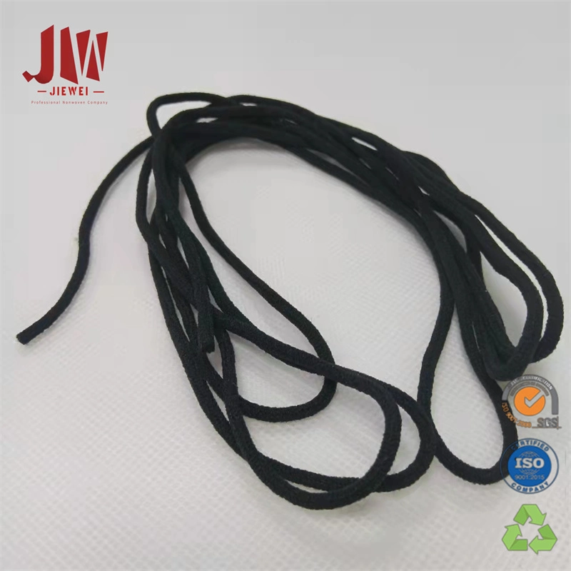 China Factory Hochwertige Nylon weiß / schwarz 3mm Runde elastische Ohrbügel