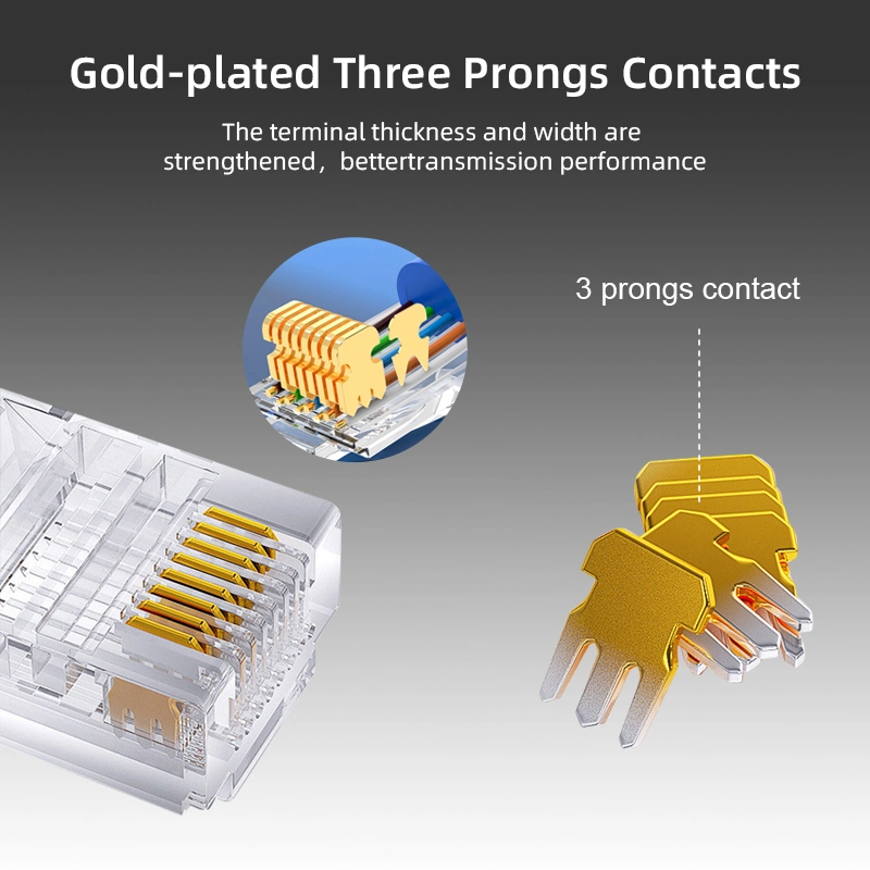 Network Cat5 CAT6 UTP Unshielded 8p8c CAT6A Pass Through RJ45 Modular Plug Ethernet RJ45 Cable Connector