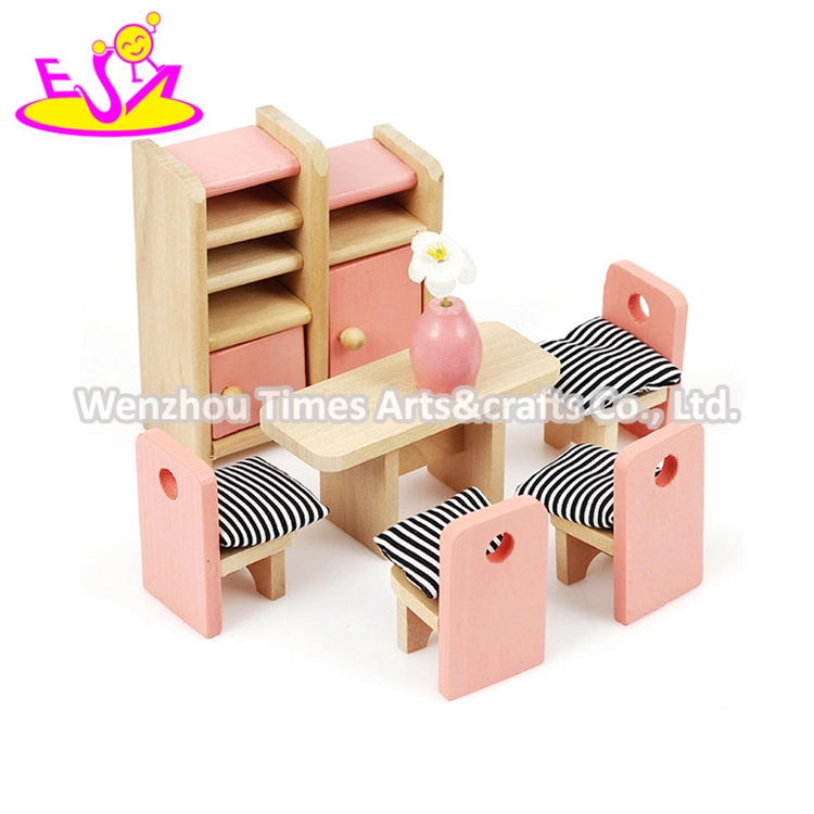 New Hottest Girls Dollhouse Wooden Miniature Dollhouse Furniture Sets for Pretend Play W06b062