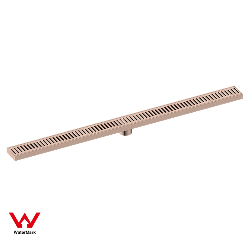 Watermark Tile Insert Floor Shower Drain Aluminum Long Linear Shower Grate Floor Drain for Bathroom