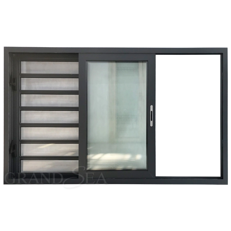 Soundproof Large Wood Philippines Frame Sliding Aluminum Glass Window