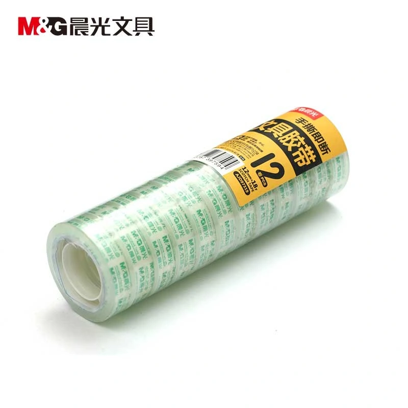 Sticky Clear Office Use Stationery Tape 12mm*18y (12rolls) with Strong Stickiness