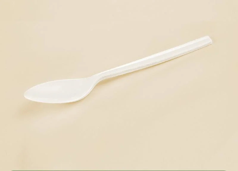 Einweg-Kunststoff-Sundae Ice Cream Scoop Verdickt Transparent Drei-Blumen 7-Zoll Neue Gabel und Messer Löffel mit mattem Griff Gabel