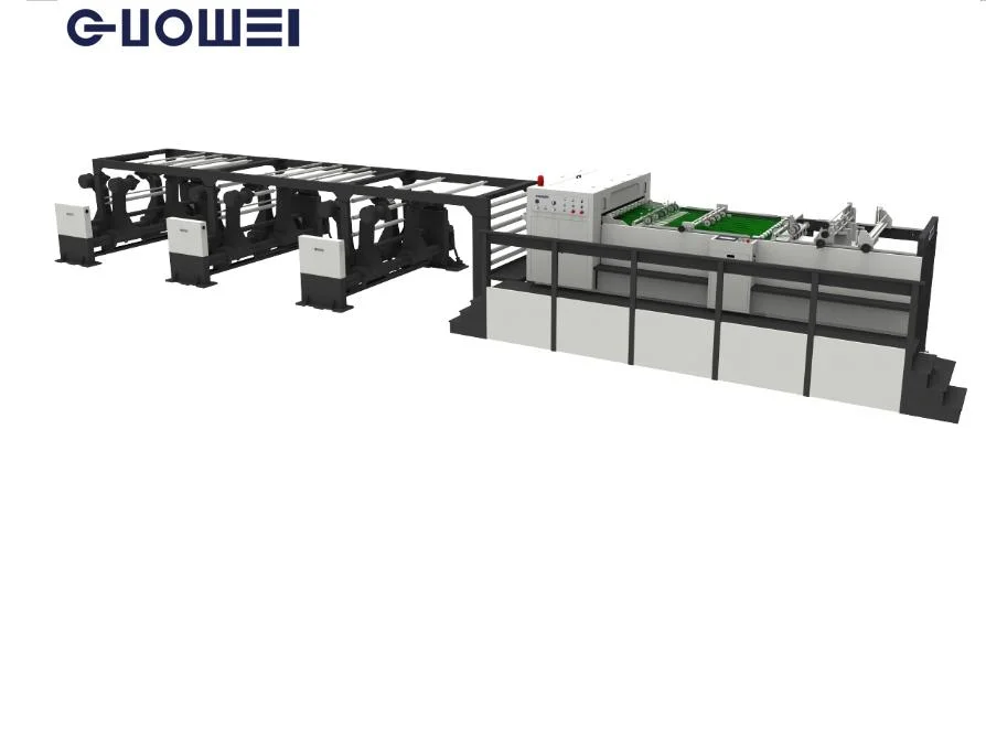 Automatische Haspel-zu-Blatt-Schneidemaschine mit Stapelrollenpapier Schneideschneider Gw1400-6