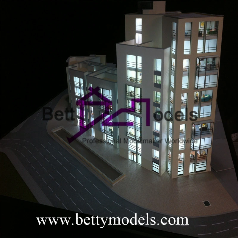 Customize Commercial Building Scale Model Lit Smooth Lighting (BM-0544)