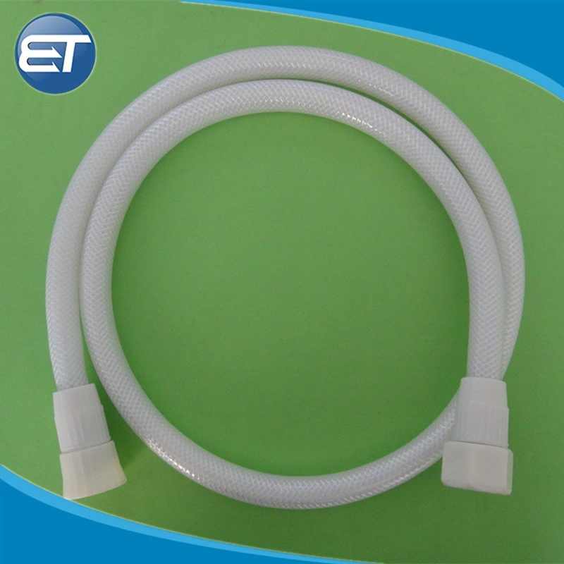 Plastic Soft White PVC Bath Shower Hose with Nut Connector