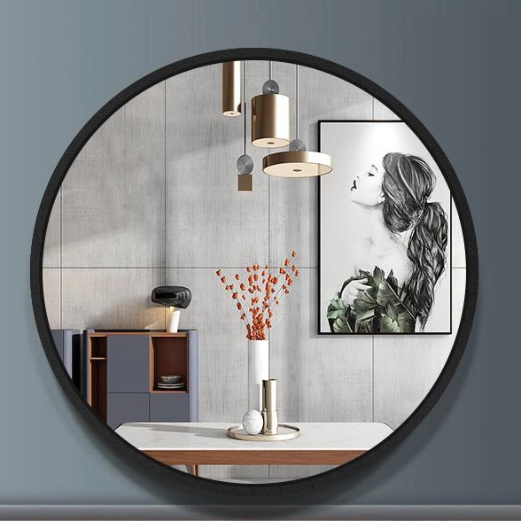 Wholesale/Supplier Home Decor Round Modern Simple Metallic Material Silver Bathroom Make up Mirror