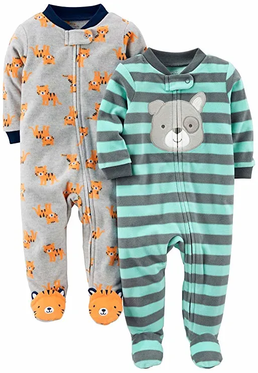 Boys' Winter Warm Fleece Footed Sleep and Play Suit Toddler Baby's Clothing Wear