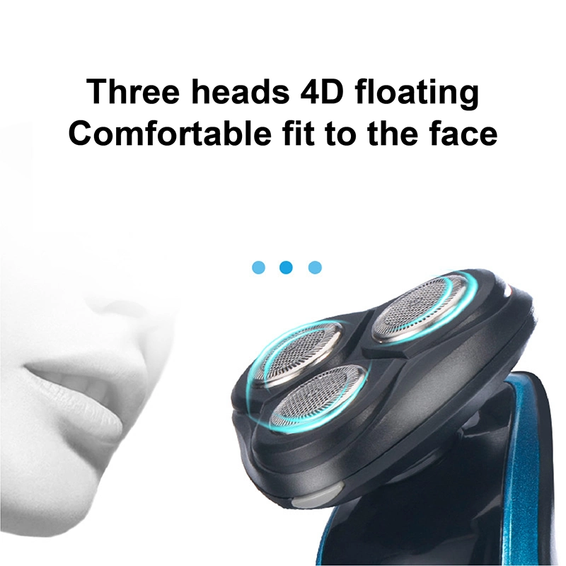 4D Rechargeable Electric Shaver Waterproof Cordless Triple Blade Shavers for Men