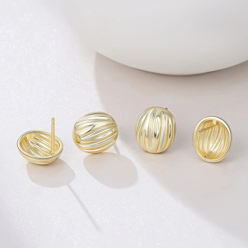 925 Sterling Silver Earrings Fashion Design Shell Texture Stud Earrings Jewelry Wholesale/Supplier