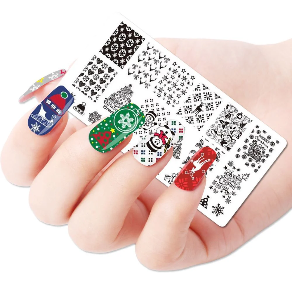 Custom Design Christmas Metal Stamp Nail Art Stamping Plates