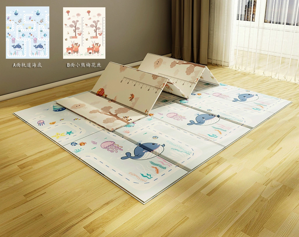 Tapis de jeu pour bébé XPE double face à imprimé de dessin de dessin de dessin de dessin de dessin de dessin non toxique Tapis de pique-nique