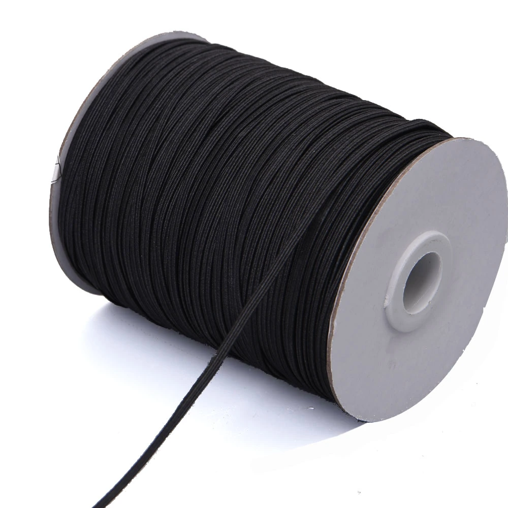 3mm 4cord Flat Elastic Braided Sewing for Face Shield