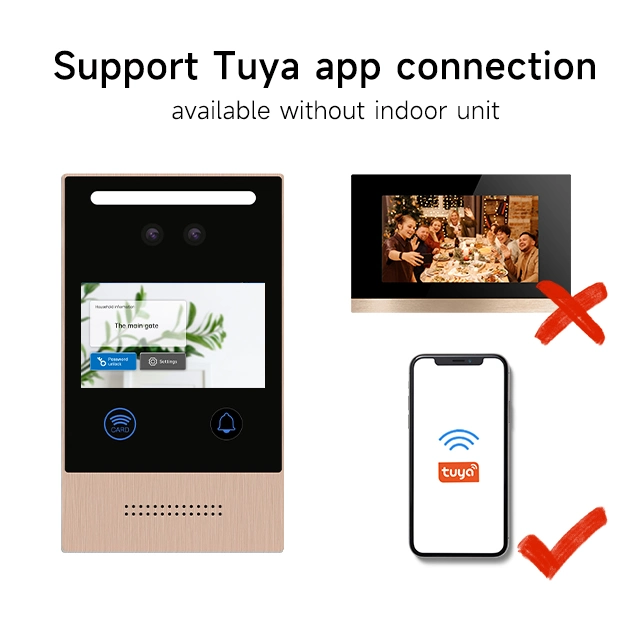 Smart Tuya WiFi del sistema de timbre Outdoorcamera Timbre Poe Control de acceso