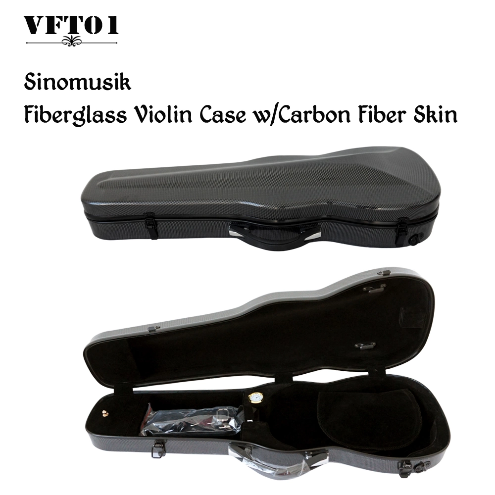 Carbon Fiber Skin Fiberglass Musical Violin Hard Case for Sale