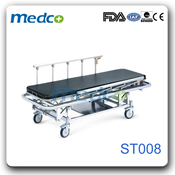 Medical Equipment Steel Alloy Siderails Hospital Stretcher Trolley Cart for Ambulance