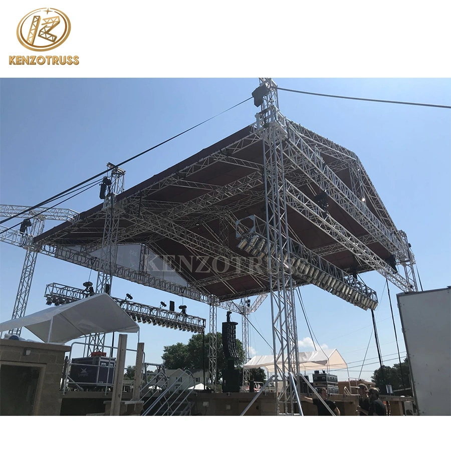 Equipamento de palco interno e externo. Estrutura de treliça de palco portátil para eventos e concertos.