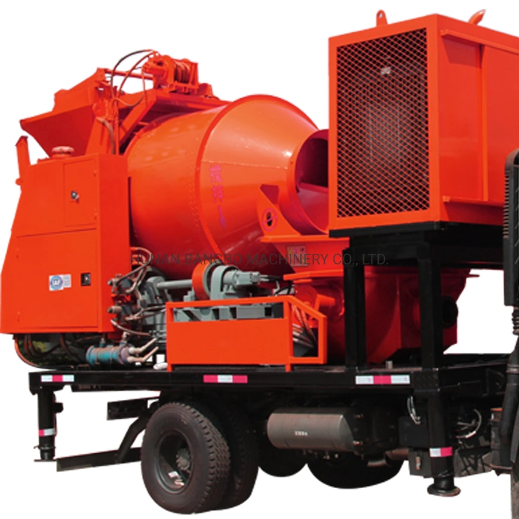 Diesel Concrete Mixing Machine Cement Mixer Pump Mini Pan Concrete Mixer Pump Truck