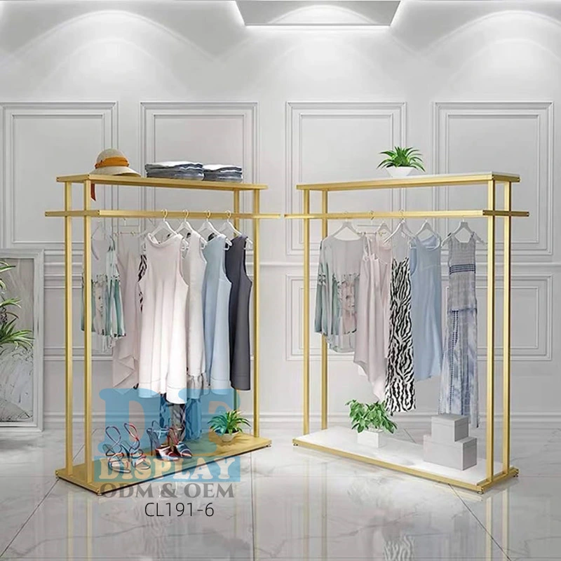 Retail Display Clothing Racks Gold Store Fixture Women Mannequin Display Clothing Garment Rack Display Luxury Shelves