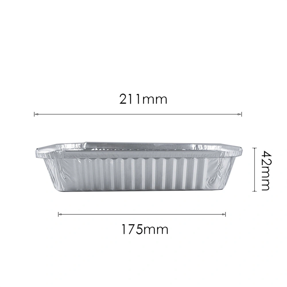 Factory Price 800ml Rectangle Disposable Aluminum Foil Container with Lids