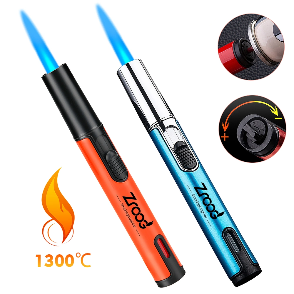 High Quality Refillable Butane Camping Lighter One Jet Flame Pen Torch Lighter Gas Lighter Good for Candle Camping Grill BBQ Kitchen Cooker