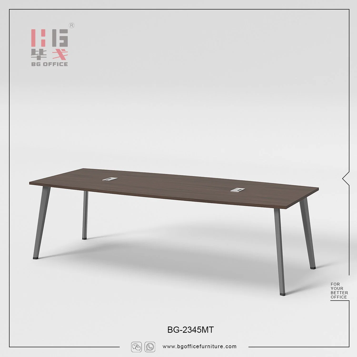 Wholesale Long Negotiation Steel Legs Meeting Table Custom Seating Conference Table