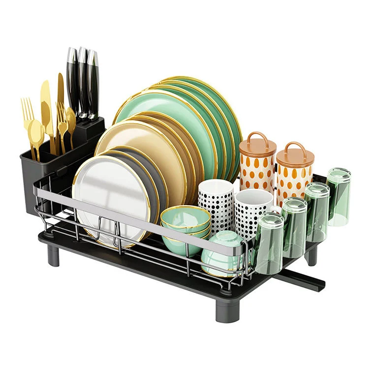 Multilayer Stainless Steel Wall Mounted Collapsible Rack Kitchen Dish Drying Frame Kitchen Storage Shelf