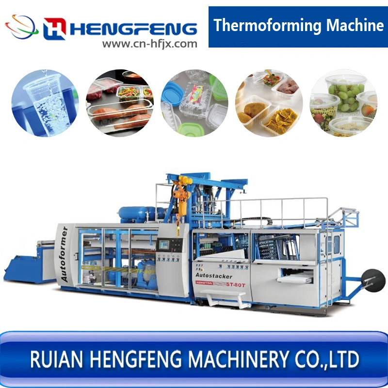 Série de máquina de termoformação automática para o fabrico de produtos de plástico descartáveis