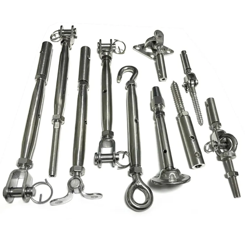 Cable Deck Railing System Hardware Fitting Button Toggle Lag Taps Swivel Inline Jaw Turnbuckle