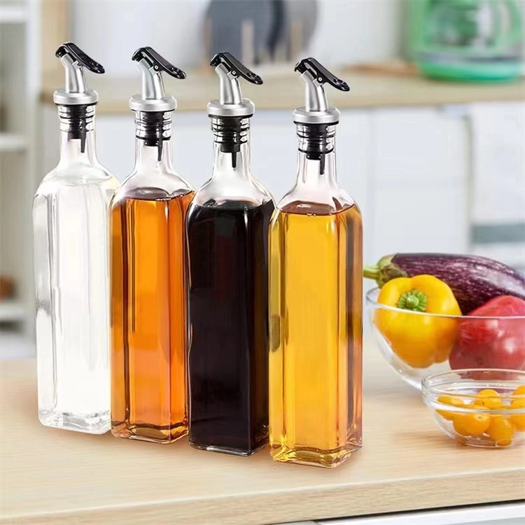 100ml Leere klare quadratische Kochen Öl Olivenöl Glasflasche Mit Ausguss