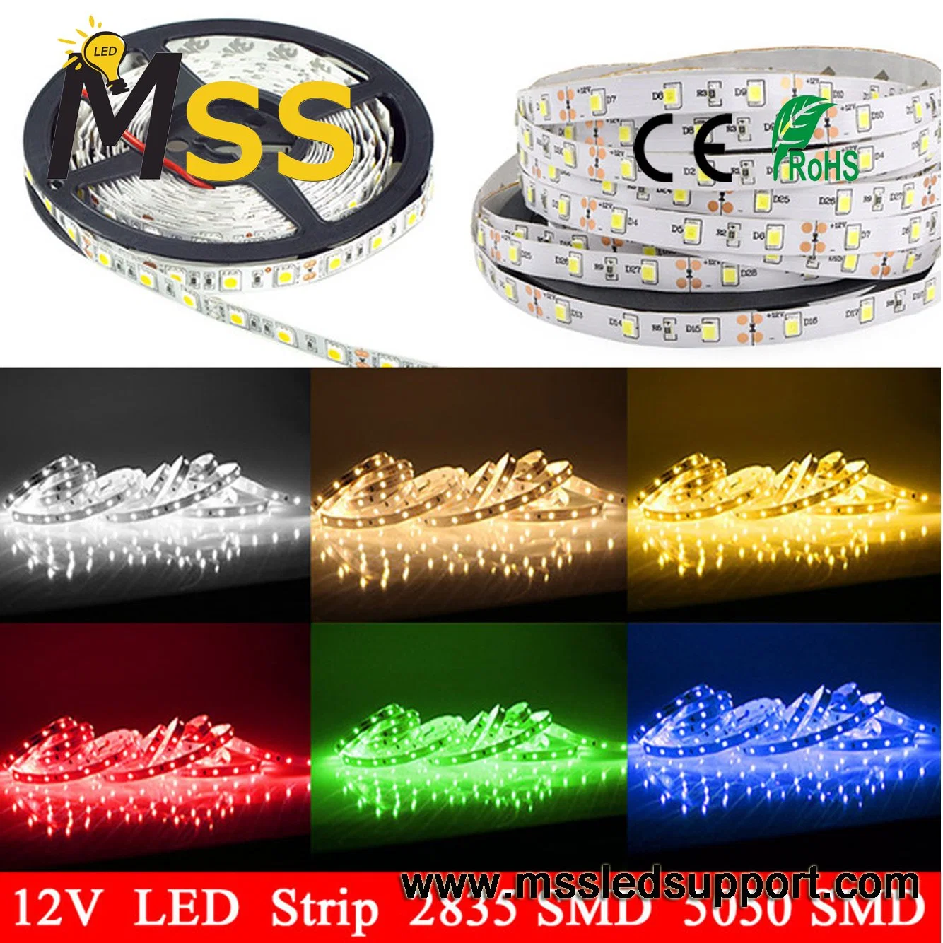 5050/3528 RGB SMD LED Flexible Strip with 10-Piece, 4 Pin Female Connector