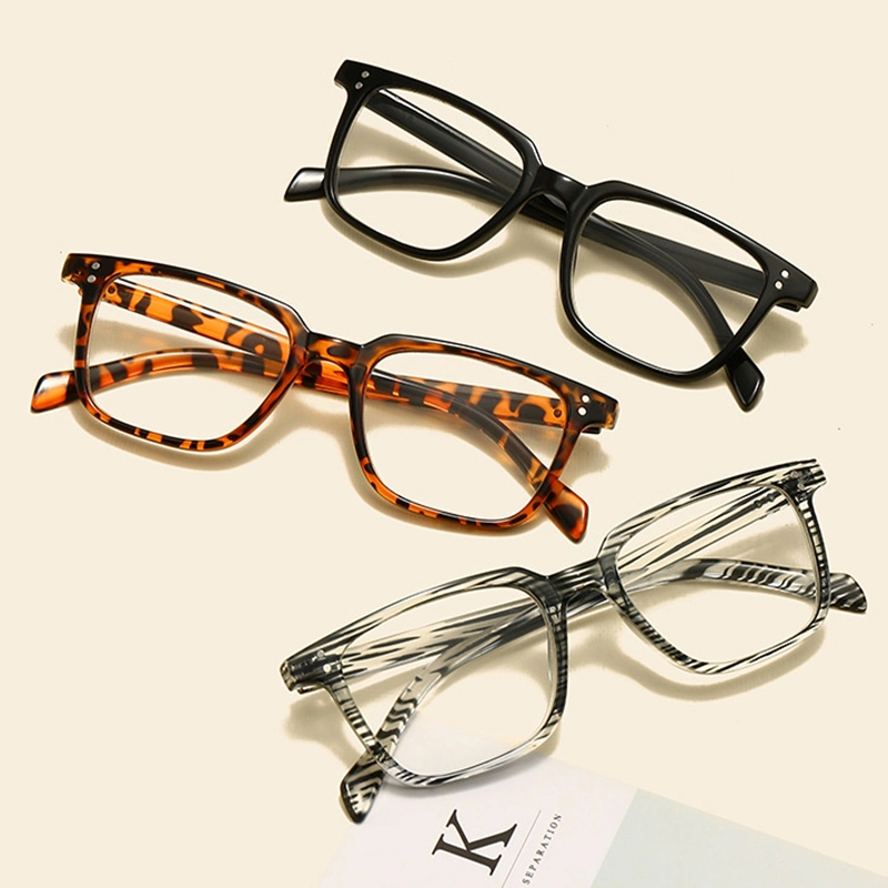 in Stock Factory Supplier Fashion Trend Classic Design Square Frame Eyeglasses Women Colorful Reading Glasses