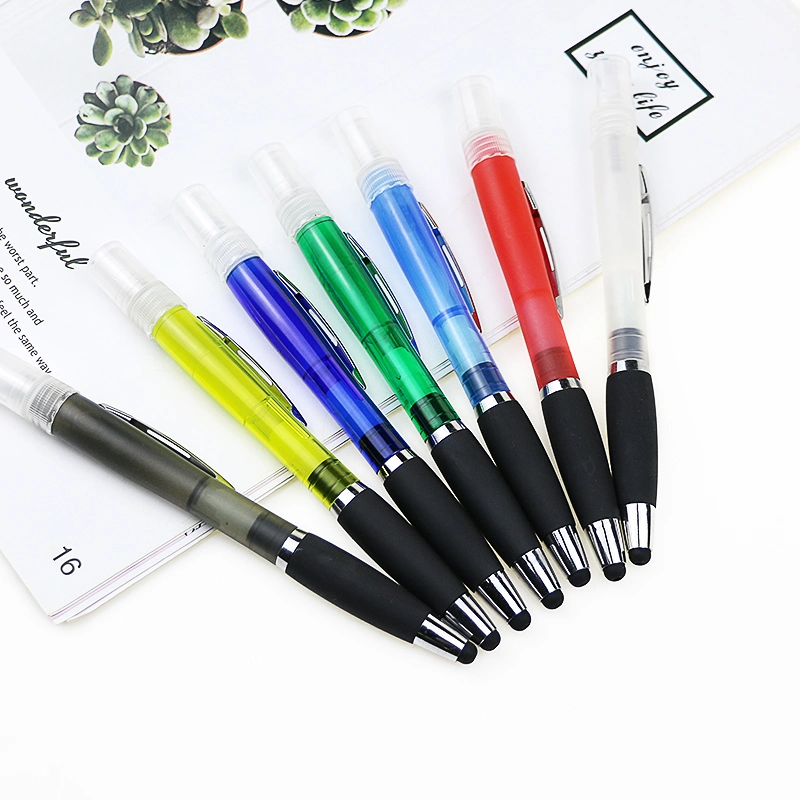 Hand Sanitizer Spray Ball Pen Plastic Stylus Ballpoint Pen