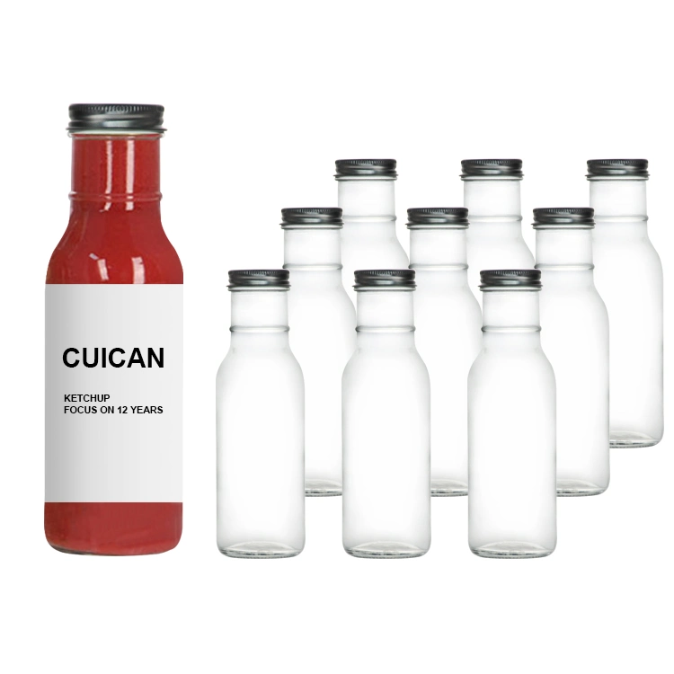 Hot Sale Empty Hot Sauce Ketchup Packaging Woozy Bottle with Screw Cap Salad Dressing Bottle