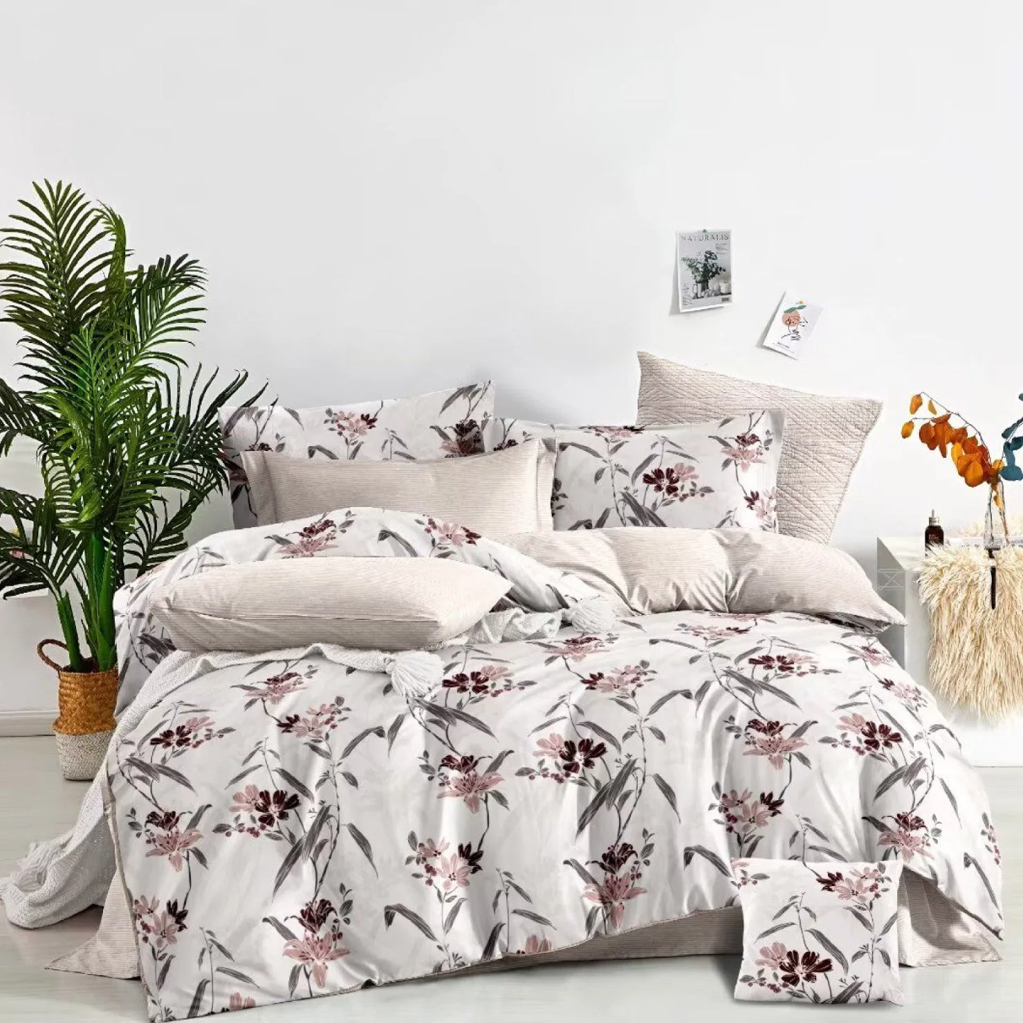 Hotel de capa de edredão de edredão de edredão de folhas de linho de cama impressas - qualidade Coleção de lençóis com 2 fronhas Início tecido Quilt roupa de cama para Utilização doméstica