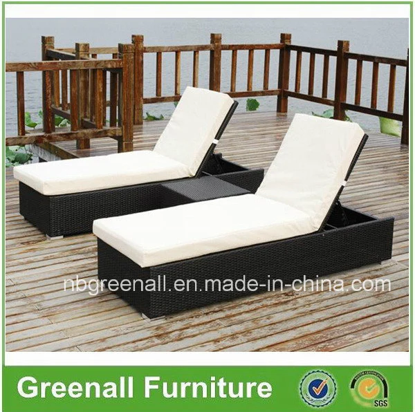 Outdoor Leisure Rattan Garden Double Beach Sun Bed Lounger Furniture