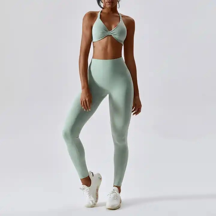Hoch taillierte Yoga-Kurzhose Leggings BH-Sets Sportswear für Frauen