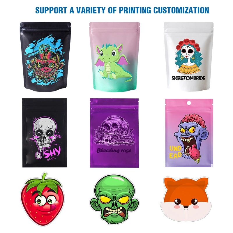 Yurui Wholesale/Supplier 3.5g Child Proof Resealable Custom Pirnted Smell Proof Stand up Dried Fruit Candy Tobacco Cookie Pouch Zipper Lock Food Packaging Mylar Bag