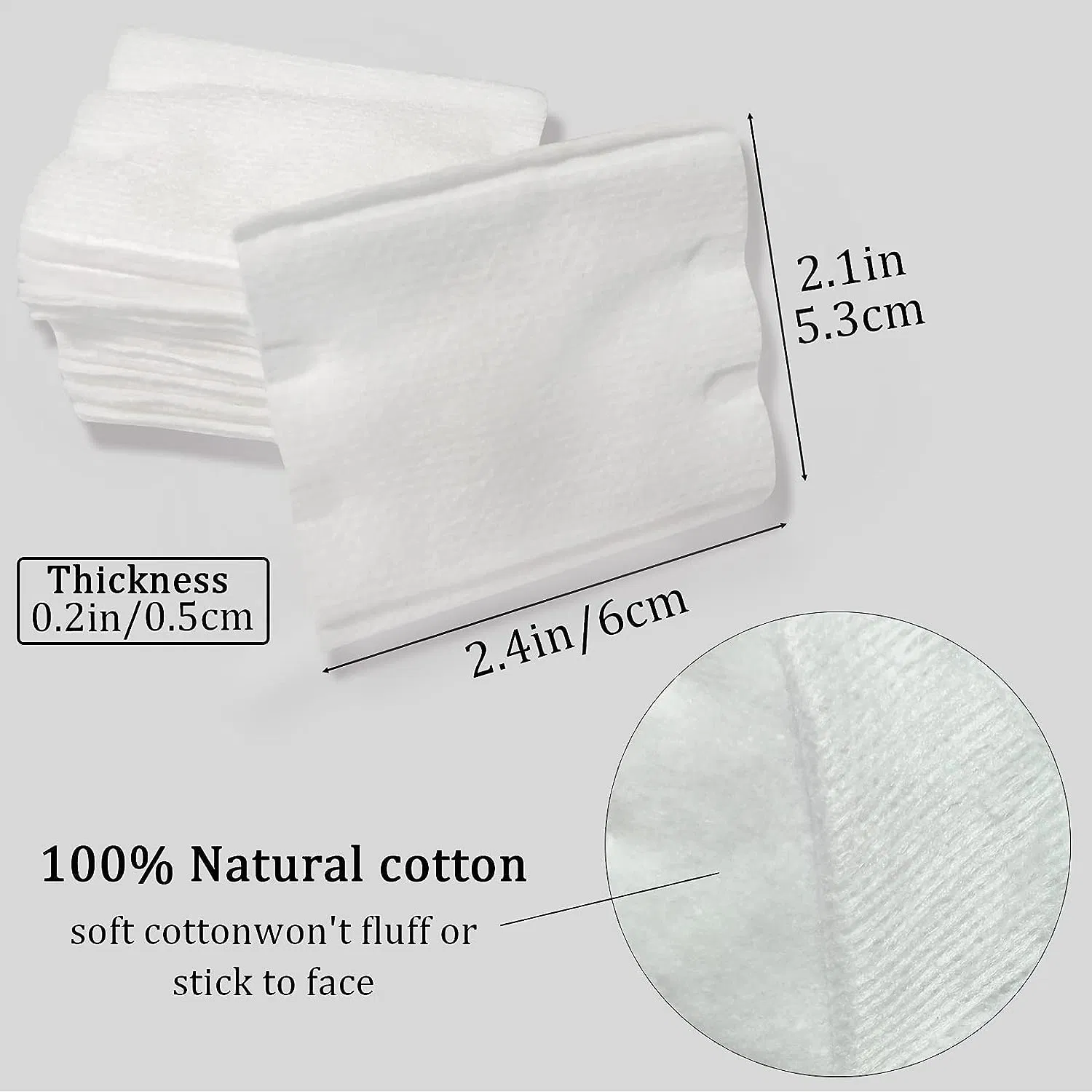 Organic Cotton Pads, Thickness Upgrade Double-Side Save Water Soft Makeup Remover Pads, Lint-Free, Gentle Makeup Pads