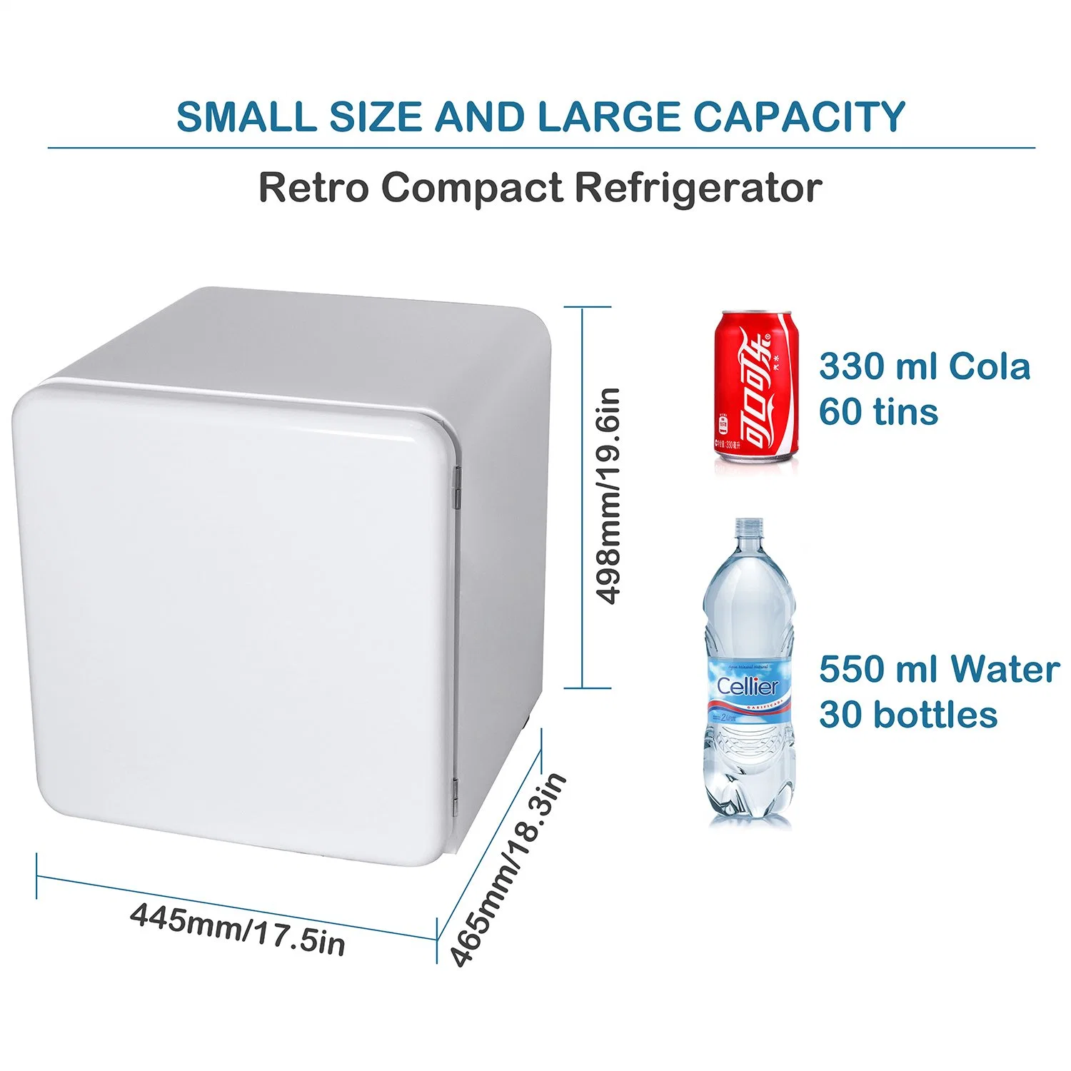 Hicon High quality/High cost performance  Compressor Mini Bar Retro Fridge Refrigerator 46L