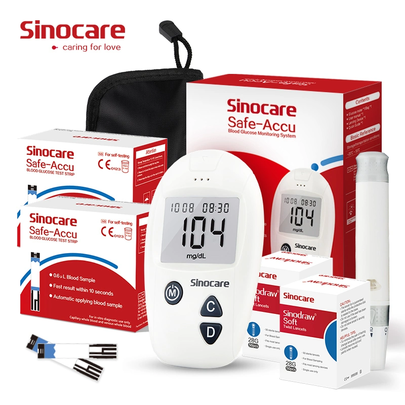 Sinocare Blood Glucose Meter Rapid Test Diabetic Glucometer Factory Cheap Blood Glucose Meter Blood Sugar Test