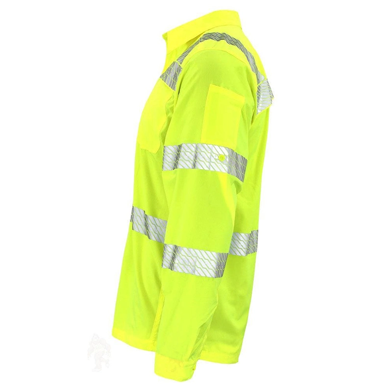 Men Safety Reflective Shirts Windbreaker Cooling Sun Shirt with Pockets Quick Dry Prevent Bask in Shirt